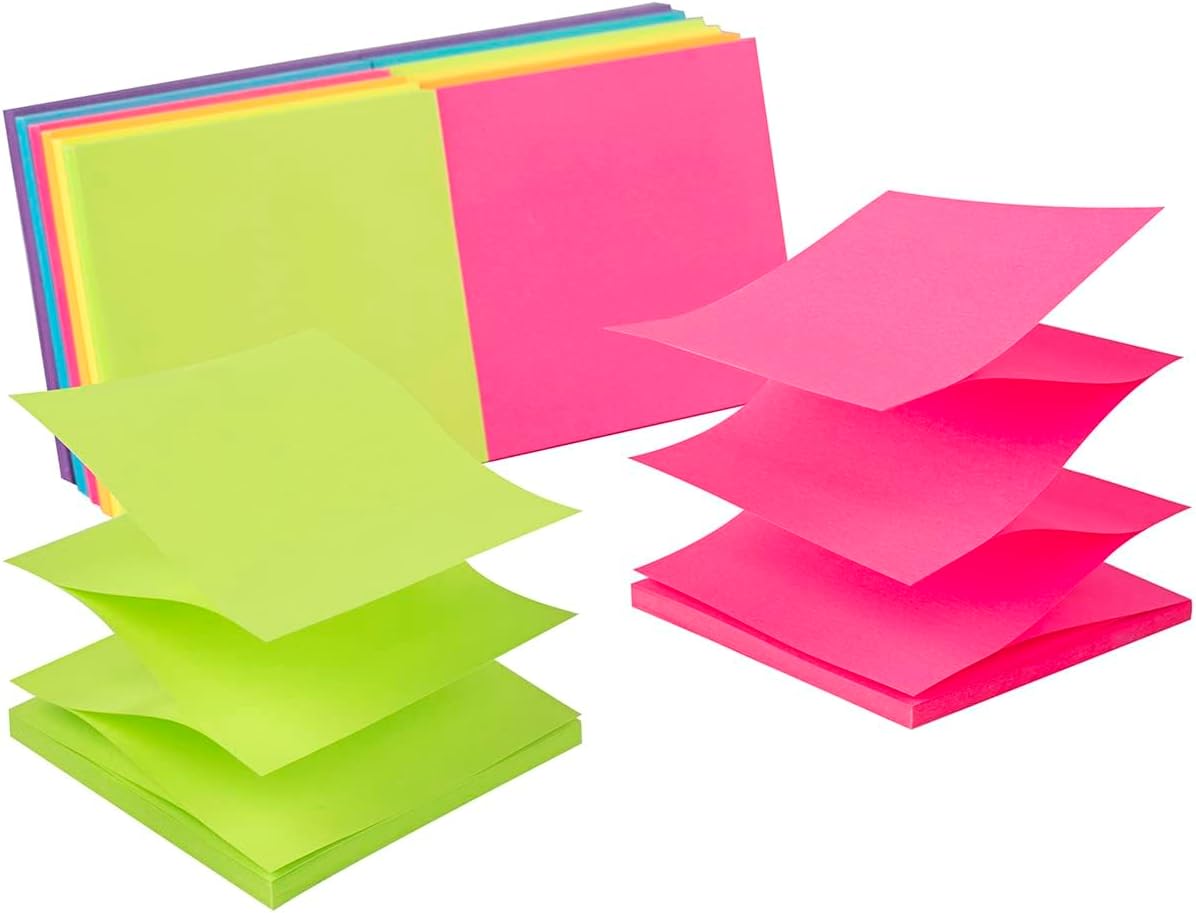 12-Pack Pop-up Sticky Notes 3x3 6 Colors