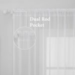 Solid White Sheer Curtains 54x84 2 Panels - Image 2