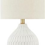 Contemporary Ceramic Table Lamp Antique White 17.75"