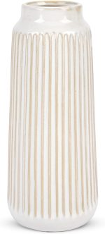 White Ceramic Vase 9" Boho