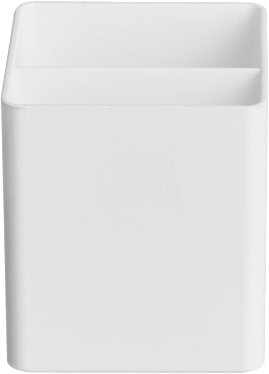 White Plastic Desktop Pen Holder - Image 2