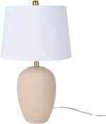 Light Pink Ceramic Table Lamp 23" White Shade - Image 2