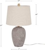 Rustic Farmhouse Ceramic Table Lamp 23" Greyish Brown - Image 2