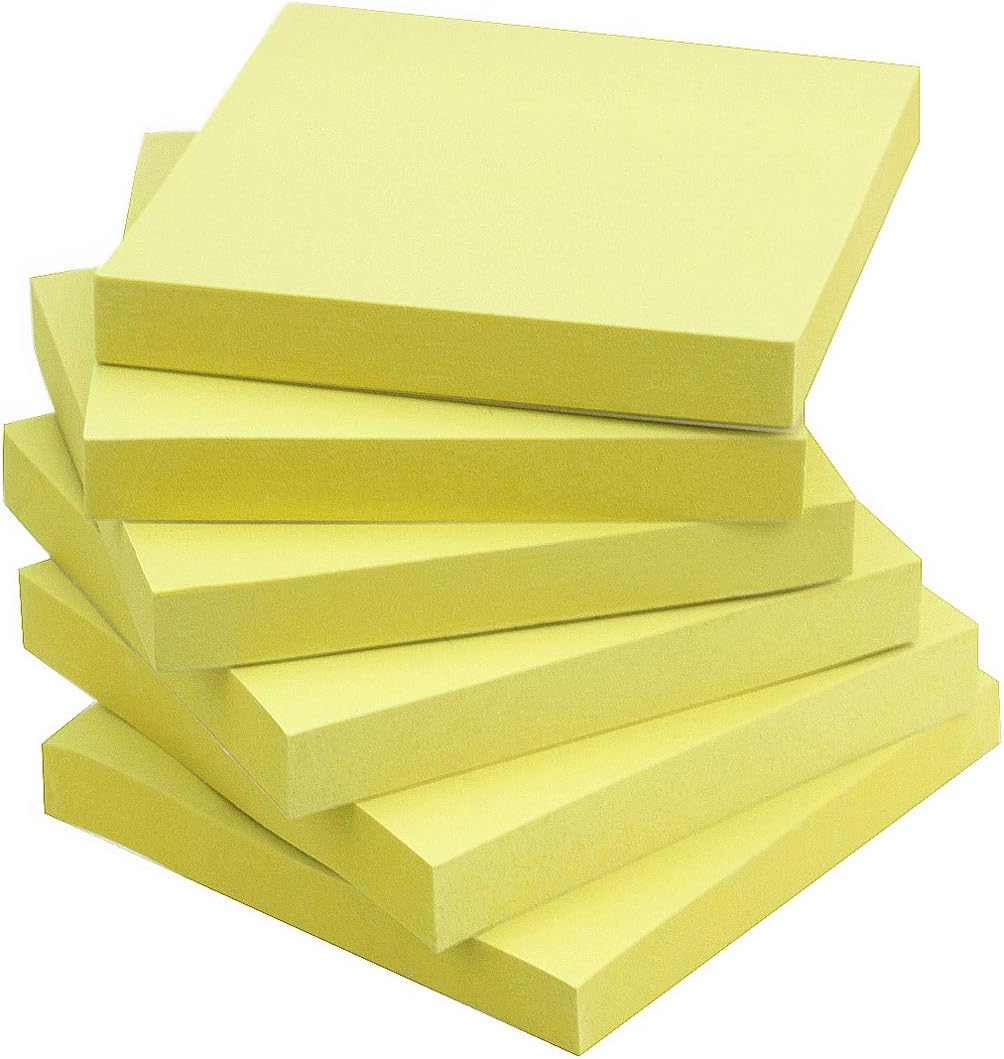 6-Pack Yellow Sticky Notes 3x3 100 Sheets