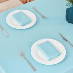 Waterproof Linen Tablecloth 52x70 Aqua - Image 2
