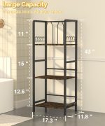 3-Tier Towel Rack Black U-Shape with Shelf - Image 2