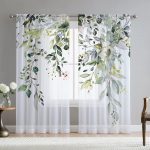 Eucalyptus Sheer Curtains 84" 2 Panels Green