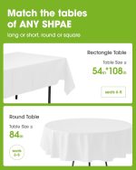 Disposable Plastic Tablecloth 10-Pack 54x108 White - Image 2