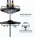 Corner Shower Caddy Tension Pole 4-Tier Black - Image 2