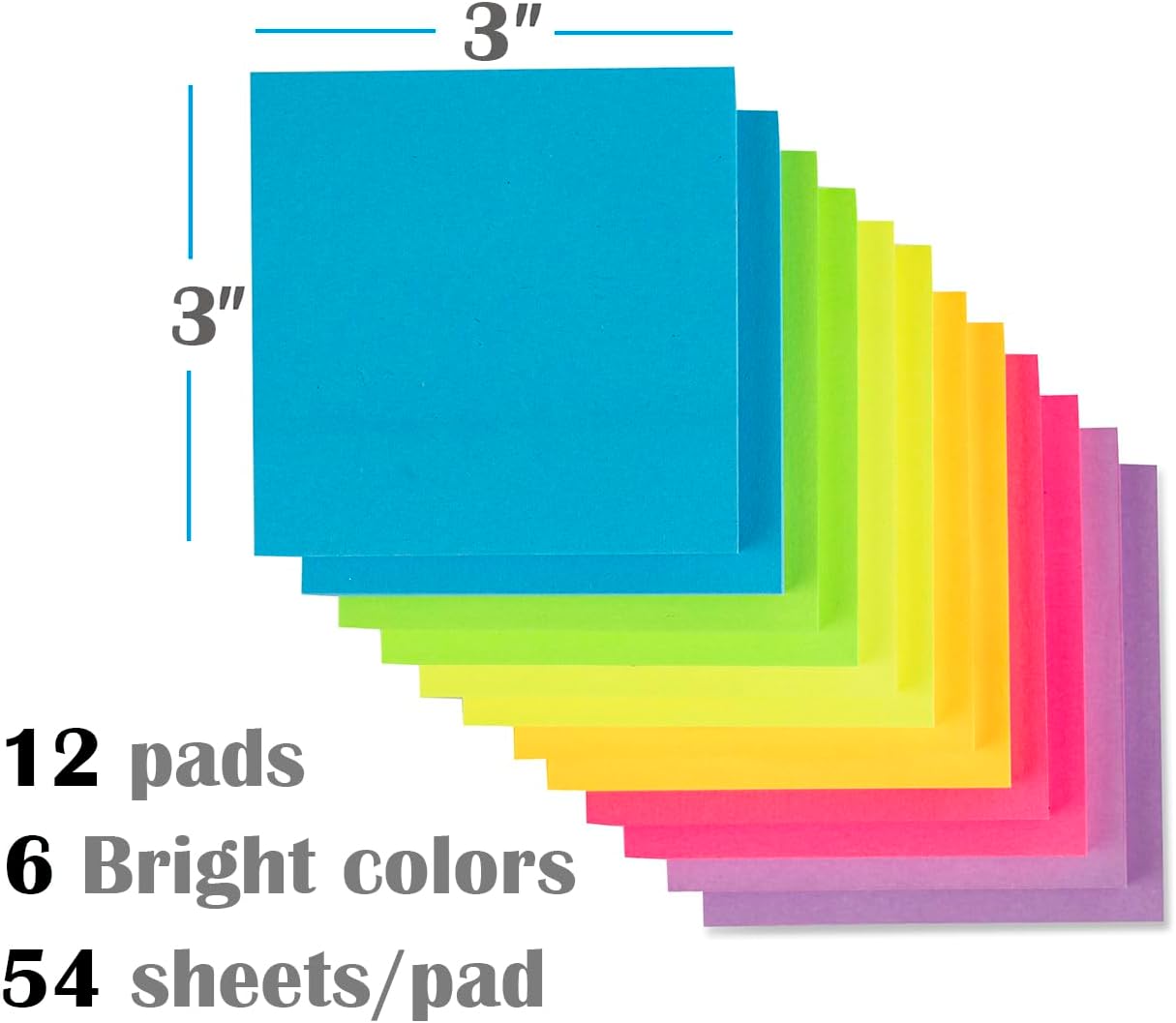 12-Pack Pop-up Sticky Notes 3x3 6 Colors - Image 2
