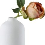 White Ceramic Vase Simple Flowers Small