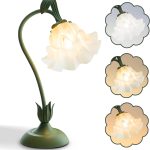 Flower LED Table Lamp Green Vintage