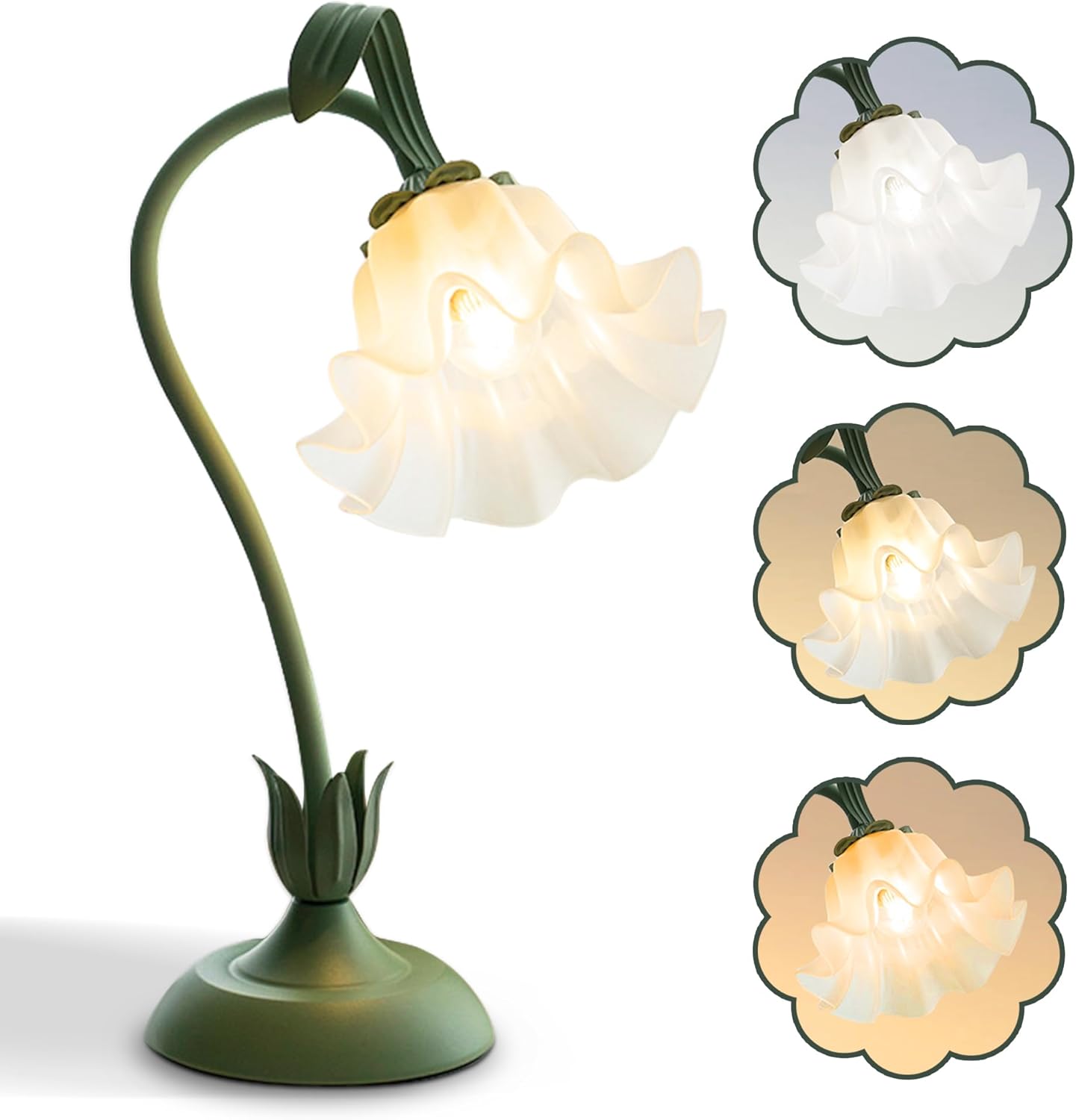 61XuIBs0pYL._AC_SL1500_.jpg Flower LED Table Lamp Green Vintage - Image 1