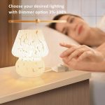 Dimmable Mushroom Bedside Lamp Glass White - Image 2