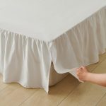 Ruffled Bed Skirt White 14" Split Corners - Image 2
