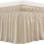 Wrap Around Bed Skirt 16" Beige Three Sides