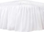 Silky Wrap Around Bed Skirt 15" White Elastic