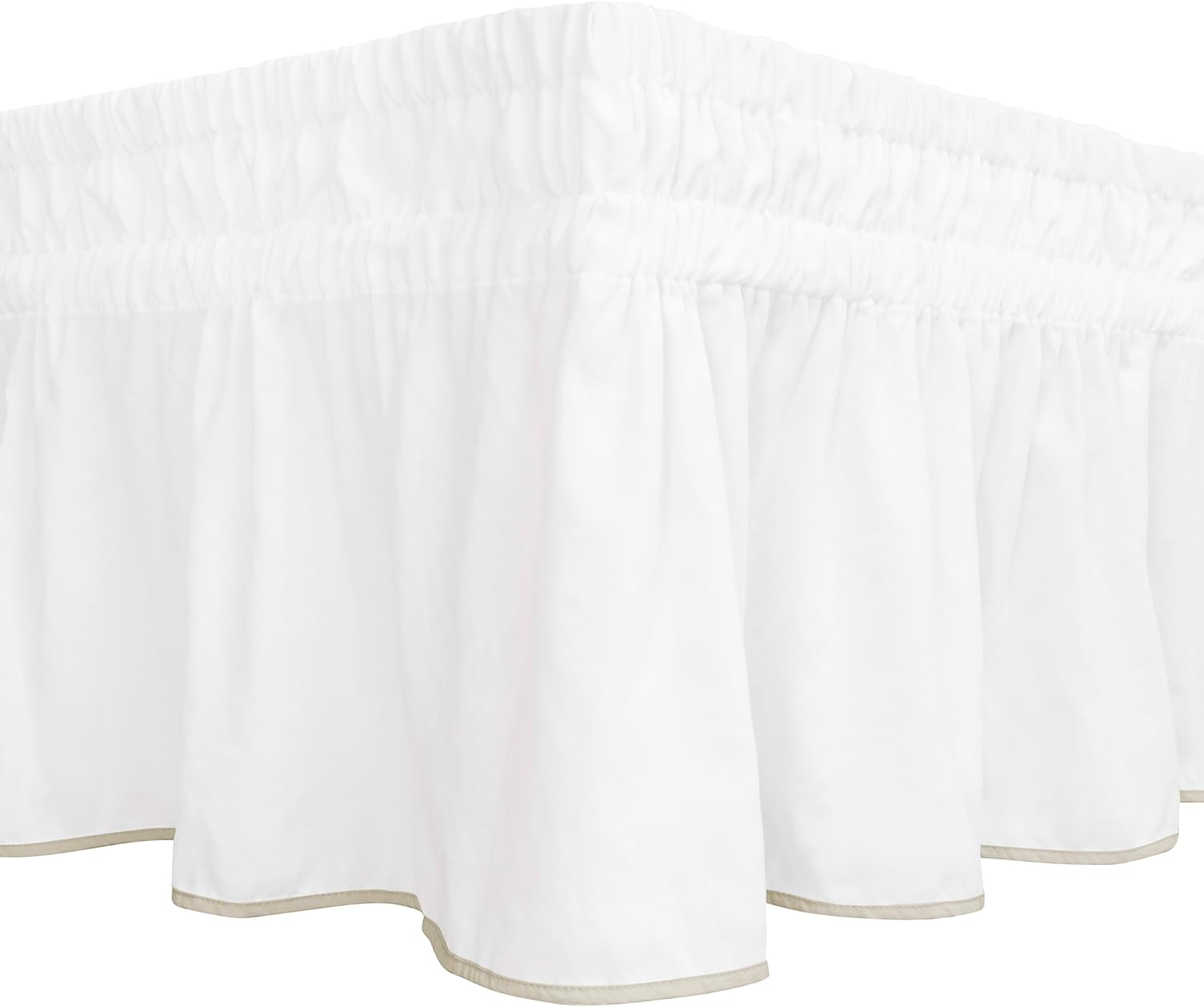 61qDeQNfyxL._AC_SL1500_.jpg White Camel Scalloped Ruffled Bed Skirt - Image 1