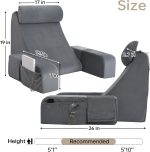 Reading Pillow with Armrests & Pockets - Image 2