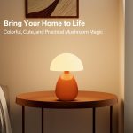 Mushroom Table Lamp Orange Ice Crackle - Image 2