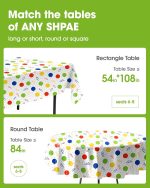 Disposable Plastic Tablecloth 10-Pack 54x108 Rainbow - Image 2