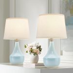 Ceramic Table Lamp Set 2 Sky Blue 18.63"