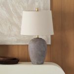 Rustic Farmhouse Ceramic Table Lamp 23" Greyish Brown