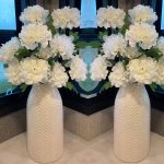 White Textured Ceramic Vase Medium - Image 2