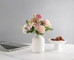 White Ceramic Vase Simple Flowers Small - Image 2