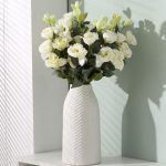 White Textured Ceramic Vase Medium