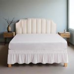 White Camel Scalloped Ruffled Bed Skirt - Image 2