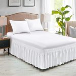 Elastic Wrap Around Bed Skirt White 15" - Image 2