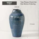 Blue Ceramic Vase 11.6" Art Texture - Image 2