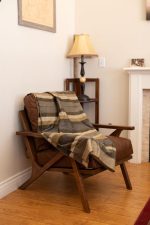 Handmade Alpaca Wool Throw Medium Brown Stripe - Image 2