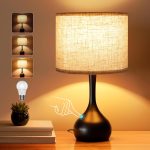 Touch Dimmable Bedside Lamp Fabric Shade