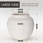 Distressed Round Floor Vase 9.84" White - Image 2