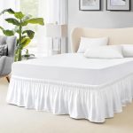 Elastic Wrap Around Bed Skirt White 15"