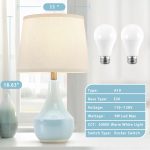Ceramic Table Lamp Set 2 Sky Blue 18.63" - Image 2