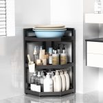 Adjustable 3-Tier Corner Shower Caddy Black - Image 2