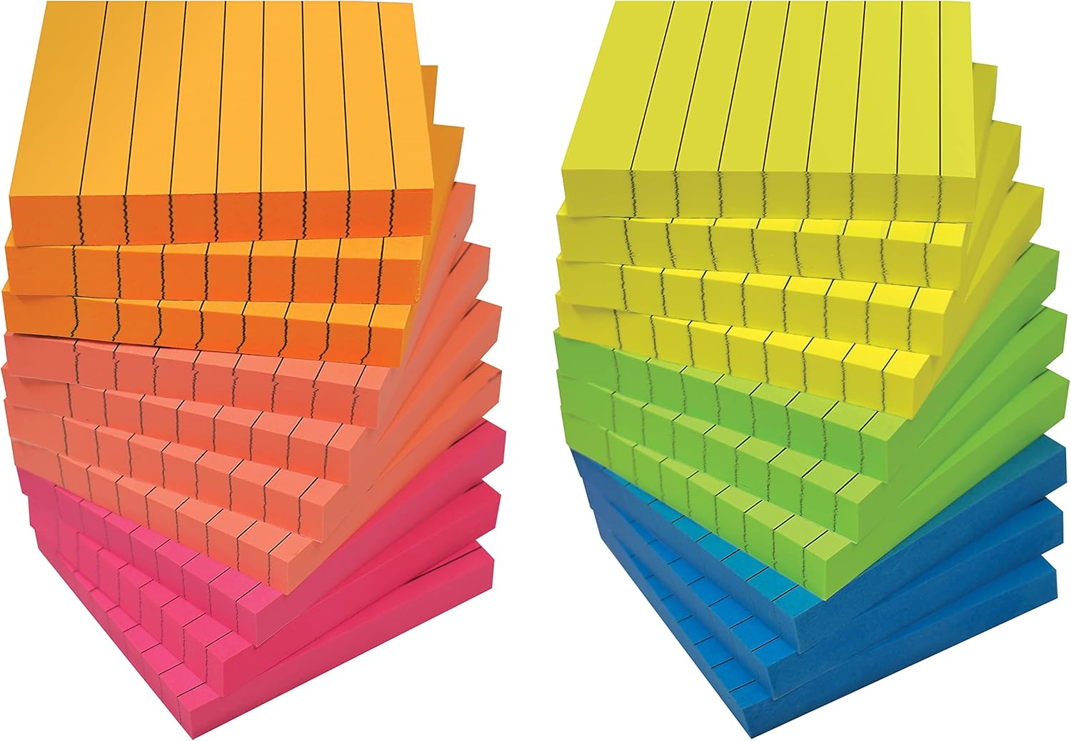 20-Pack Lined Sticky Notes 3x3 Assorted