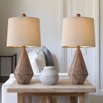 Retro Farmhouse Table Lamp Set 2 20.25" Linen