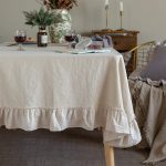 Ruffle Cotton Tablecloth 60x120 Farmhouse