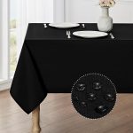 Waterproof Linen Tablecloth 52x70 Black