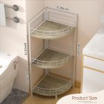 3-Tier Corner Standing Shelf Bathroom Curved - Image 2