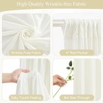 Cream White Backdrop Curtain with Lights 10x10FT - Image 2