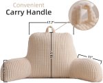 Bed Wedge Reading Pillow with Arms Waffle Design - Image 2