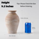 Whitewashed Terracotta Farmhouse Vase 9.2" - Image 2