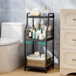 3-Tier Expandable Metal Bathroom Shelf Black
