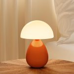 Mushroom Table Lamp Orange Ice Crackle