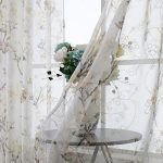 Floral White Short Sheer Curtains 54x45 2 Panels - Image 2